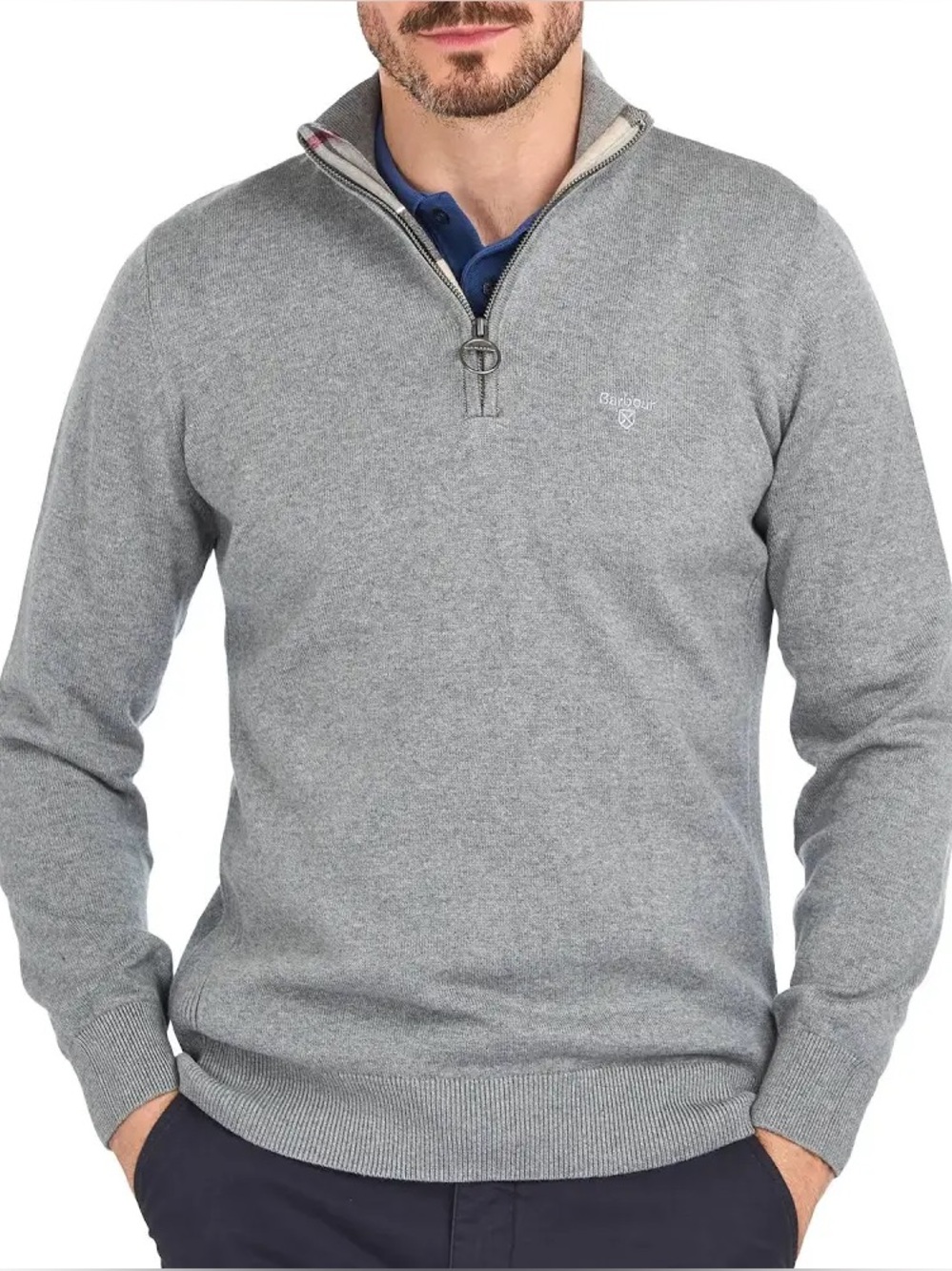 Barbour Men’s Light Gray Crewneck Sweater
